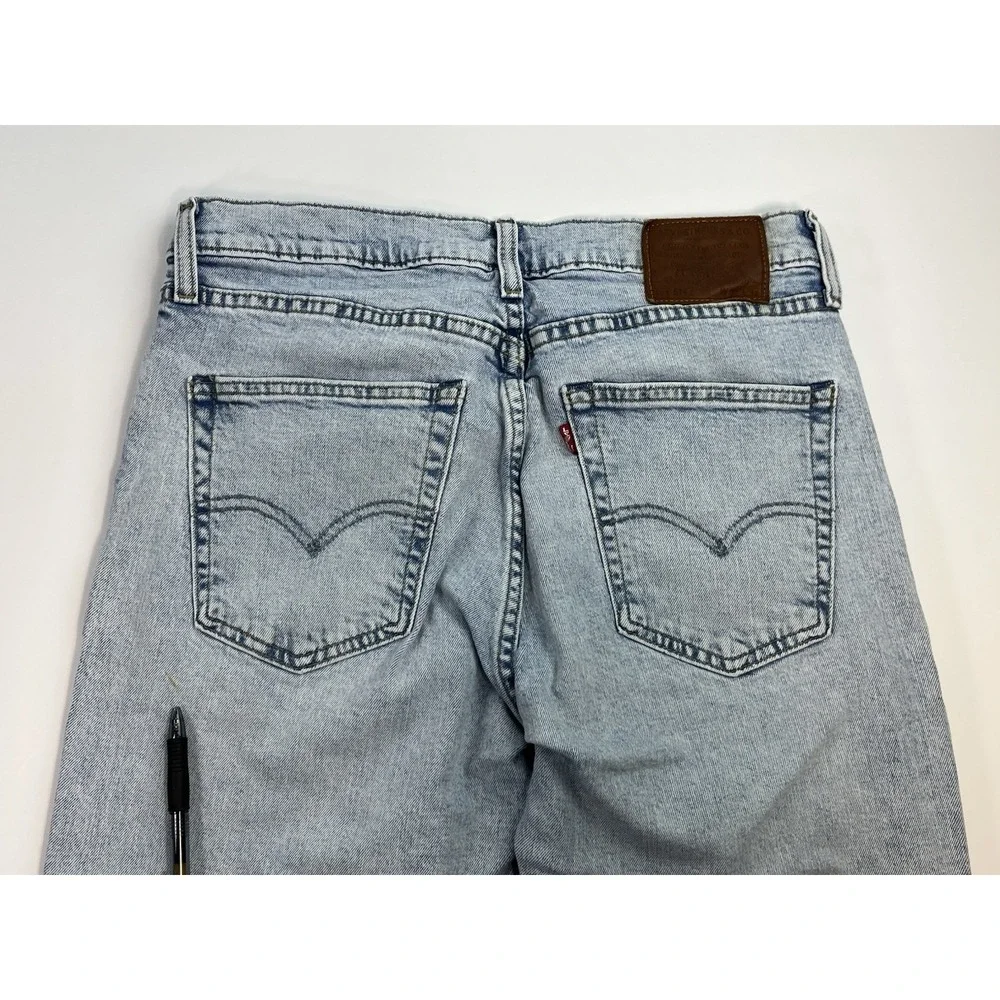 Levis 514 Premium Big E Jeans Mens 30x30 Light Wash Denim Straight Fit Mid Rise